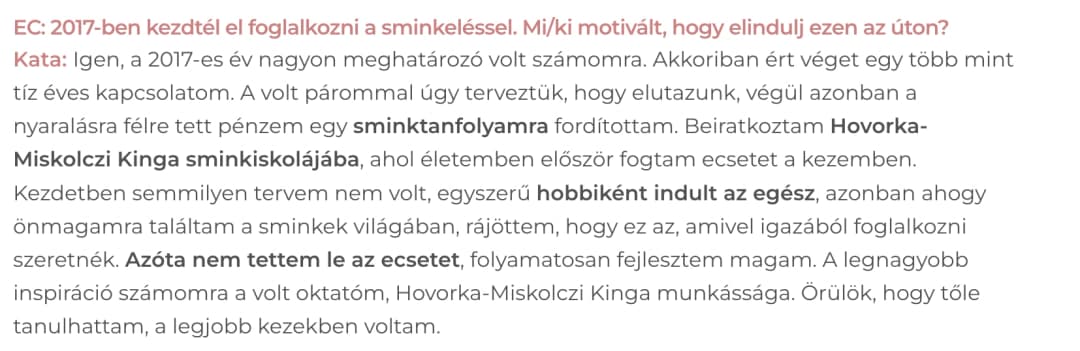 Wéber Kata beauty és esküvői sminkes